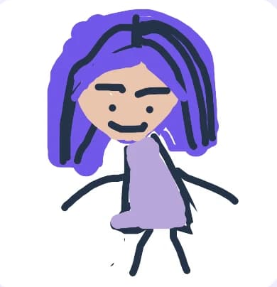 Original purple-haired hand-drawn character