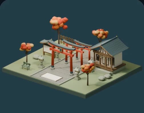 A miniature Kyoto scene from PLIXUNO